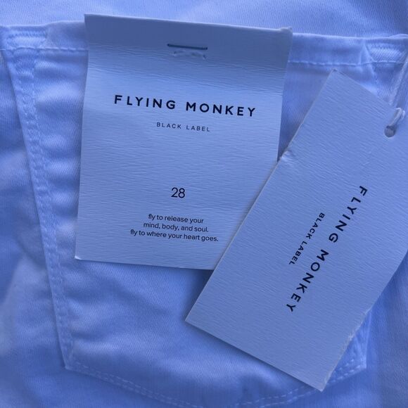 Women's Flying Monkey Black Label Skinny White Jeans Size 28 Denim NWT - Picture 5 of 16